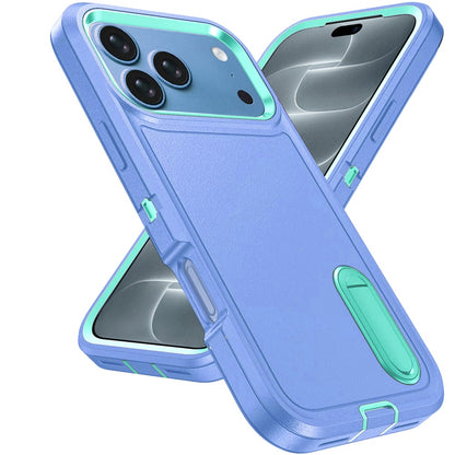 Phone Case for Apple iPhone 18 Pro/ iPhone 17 Pro 3in1 Tough Rugged Kickstand Shockproof Armor Grip Heavy Duty Drop Resistant Protective Hybrid Cover Blue