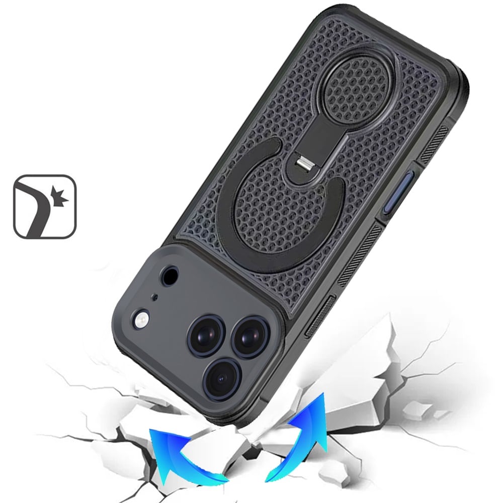 Phone Case for Apple iPhone 18 Pro Magnetic Honeycomb Hybrid Rugged Armor Ring Kickstand Dual Layer Shock Absorbing Hard PC Soft TPU Cover