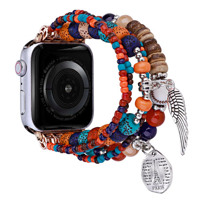 Watch Band for Apple Watch 38/40/41mm, Series 1-8 & SE Fashion Beaded Ornaments Adjustable Decorative Bracelet Style with Comfortable Wear Structure