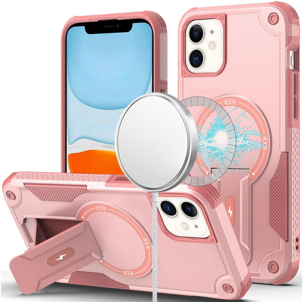 For Apple iPhone 16 Plus (6.7") Invisible Kickstand Case Compatible with MagSafe, Military-Grade Protection Shockproof Heavy Duty Case Cover