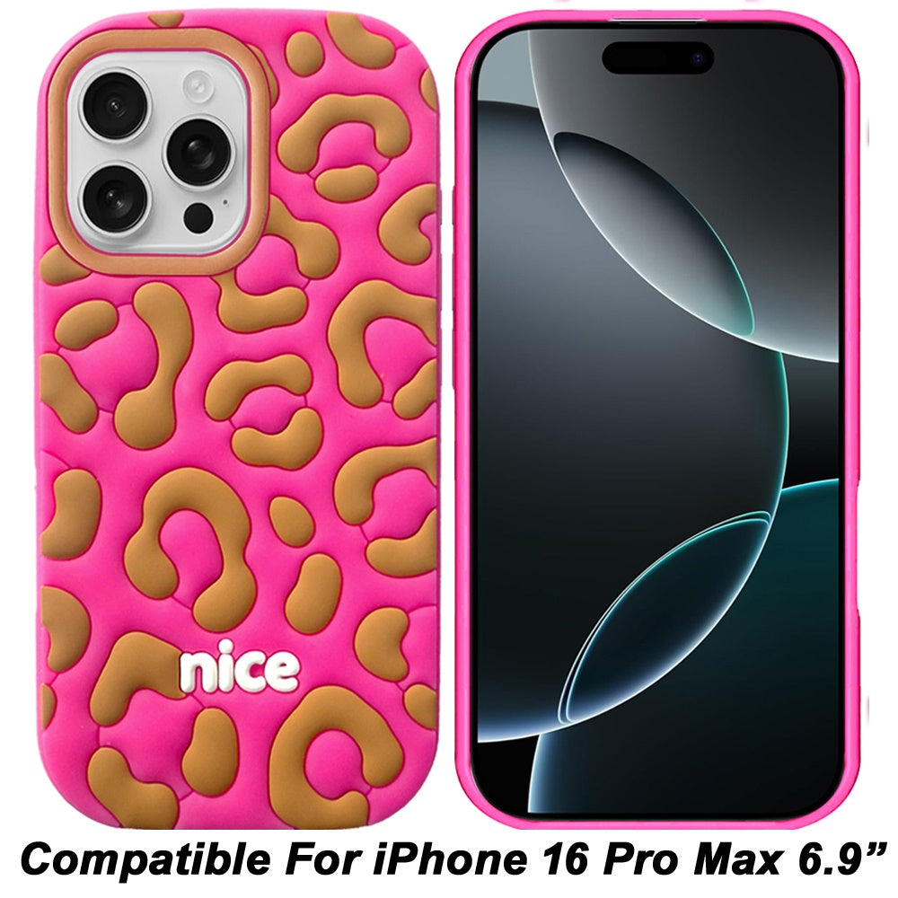 Phone Case for iPhone 16 Pro Max Fashionable Silicone Textured Decorative Design Pattern Protective Rubber TPU Hybrid Protection Cover