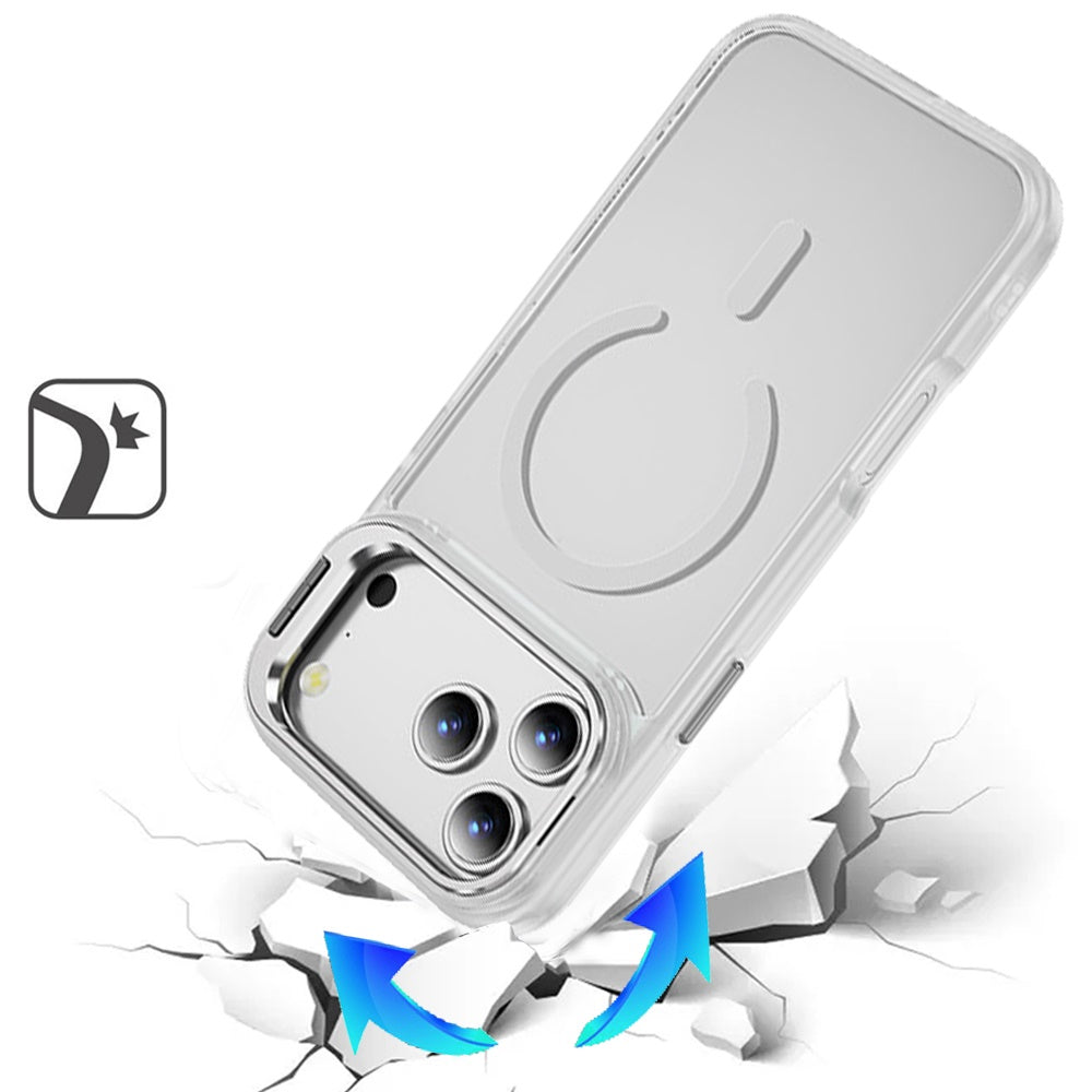 Phone Case for Apple iPhone 18 Pro Max Metallic Magnetic Camera Stand Shockproof Hybrid Grip Camera Lens Protection Kickstand Rugged Durable Armor Cover