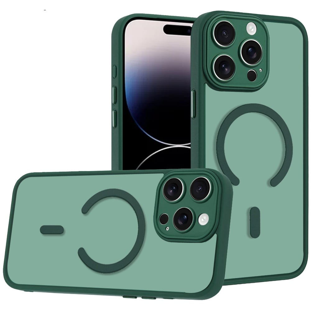 Phone Case for Apple iPhone 14 Pro Max Matte Frosted Magnetic Back Hybrid Hard PC Soft TPU Camera Protection Slim Shock Absorbing Anti Fingerprint Cover