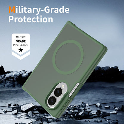 Phone Case for Samsung Galaxy Z Fold 8 Magnetic Matte Hybrid Shockproof Smooth Grip Durable Camera Protection Anti-Slip Soft Touch Armor Cover Green