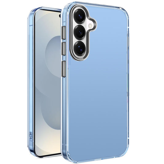 For Samsung Galaxy S26+ / S26 Plus Transparent Clear Hybrid with Matching Metal Buttons and Camera Protection Hard PC + TPU Rubber Case Cover Clear / Black