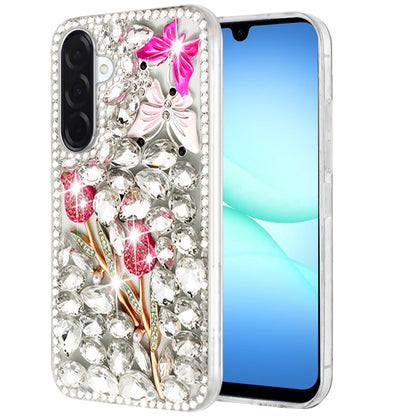 For Samsung Galaxy S25 Fan Edition /Galaxy S25 FE Bling Crystal 3D Full Diamonds Luxury Sparkle Rhinestone Hybrid Protective Case Cover
