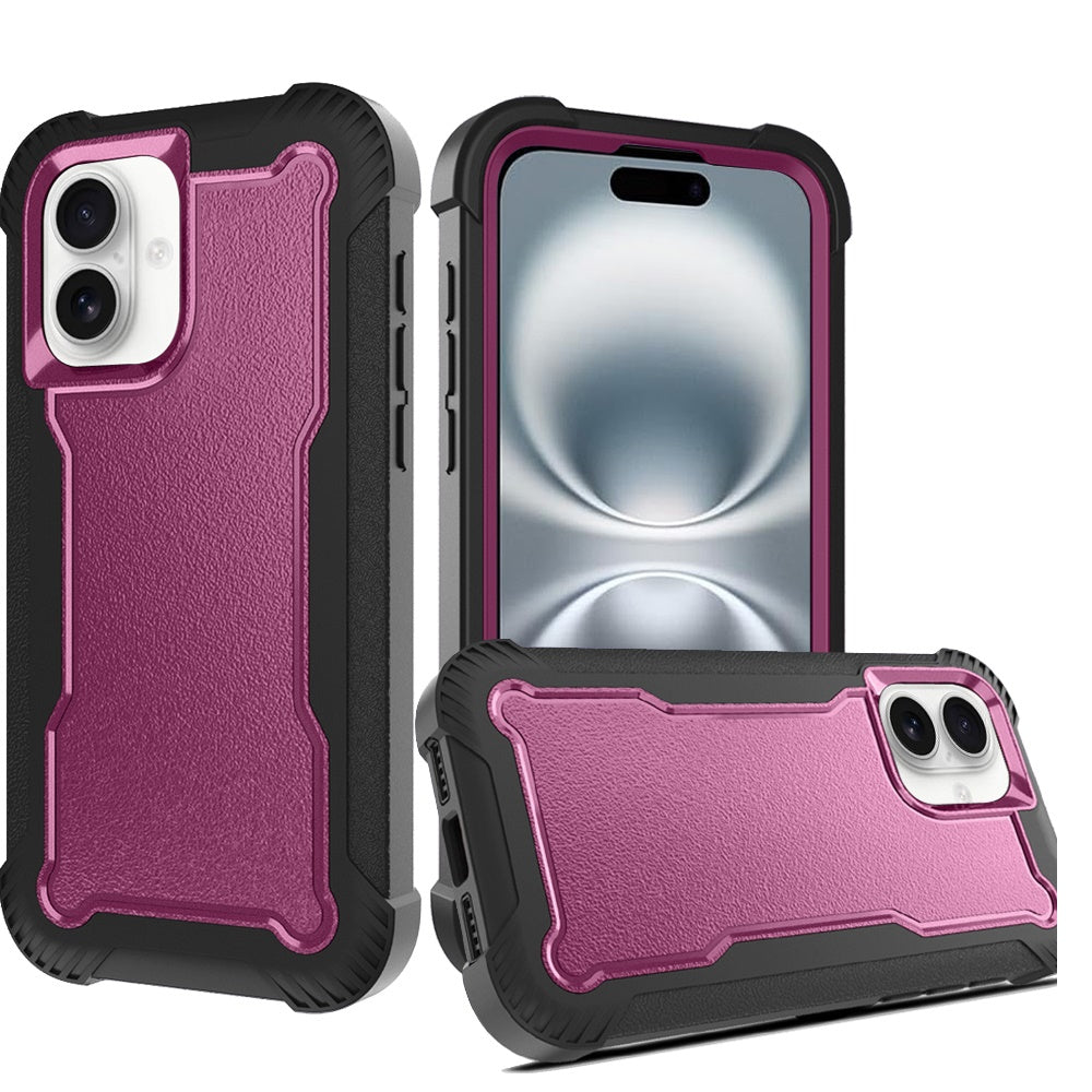For Apple iPhone 16 Plus Transparent Shock Absorption PC + TPU Rubber Gel Thick 3mm Hybrid Silicone Slim Fit Back Case Cover Clear
