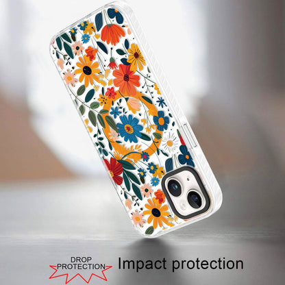 For iPhone 15 (6.1") Magnetic Hybrid Stylish Design IMD Pattern, Compatible with MagSafe, Slim TPU Case Cover