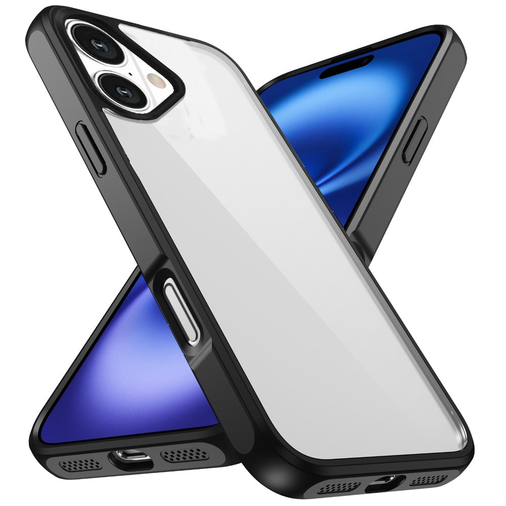 For Apple iPhone 17 Hybrid Transparent HQ Slim Shockproof Clear Protective Thick 2.0mm TPU Frame Case Cover