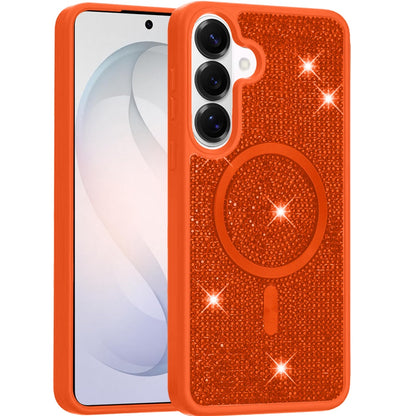 Phone Case for Samsung Galaxy S26 Magnetic Bling Diamond Sparkle Hybrid Shockproof Rugged Grip Durable Protection Anti-Slip Armor Design Cover
