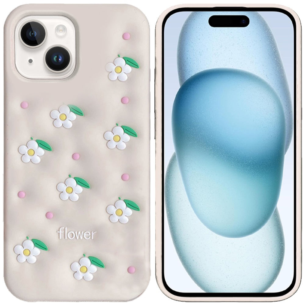 Phone Case for Apple iPhone 15 Plus Fashionable Silicone Textured Decorative Design Pattern Protective Rubber TPU Hybrid Protection Cover