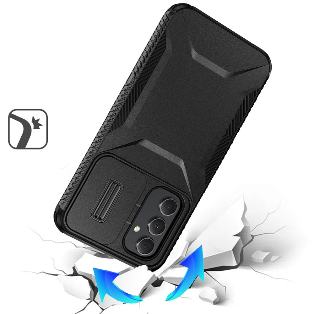 For Apple iPhone 17E /16E Slim Fit Shockproof Hybrid with Slide Camera Window Covering, Rugged Tpu Silicone Hard PC Bumper Case Cover