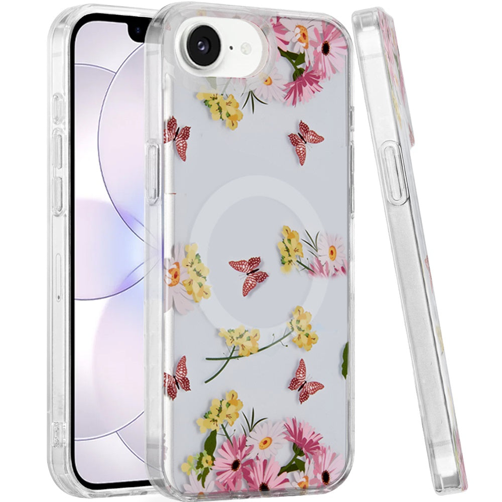 Phone Case for Apple iPhone 16 E Stylish Design Shockproof Magnetic Magsafe Compatible TPU IMD Print Rugged Grip Drop Protection Slim Fashion Cover Multicolor
