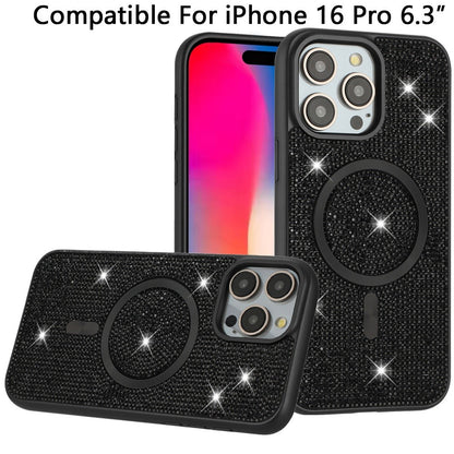 Magnetic Bling Diamond Sparkle Hybrid Shockproof Rugged Grip Durable Protection Anti-Slip Armor Design