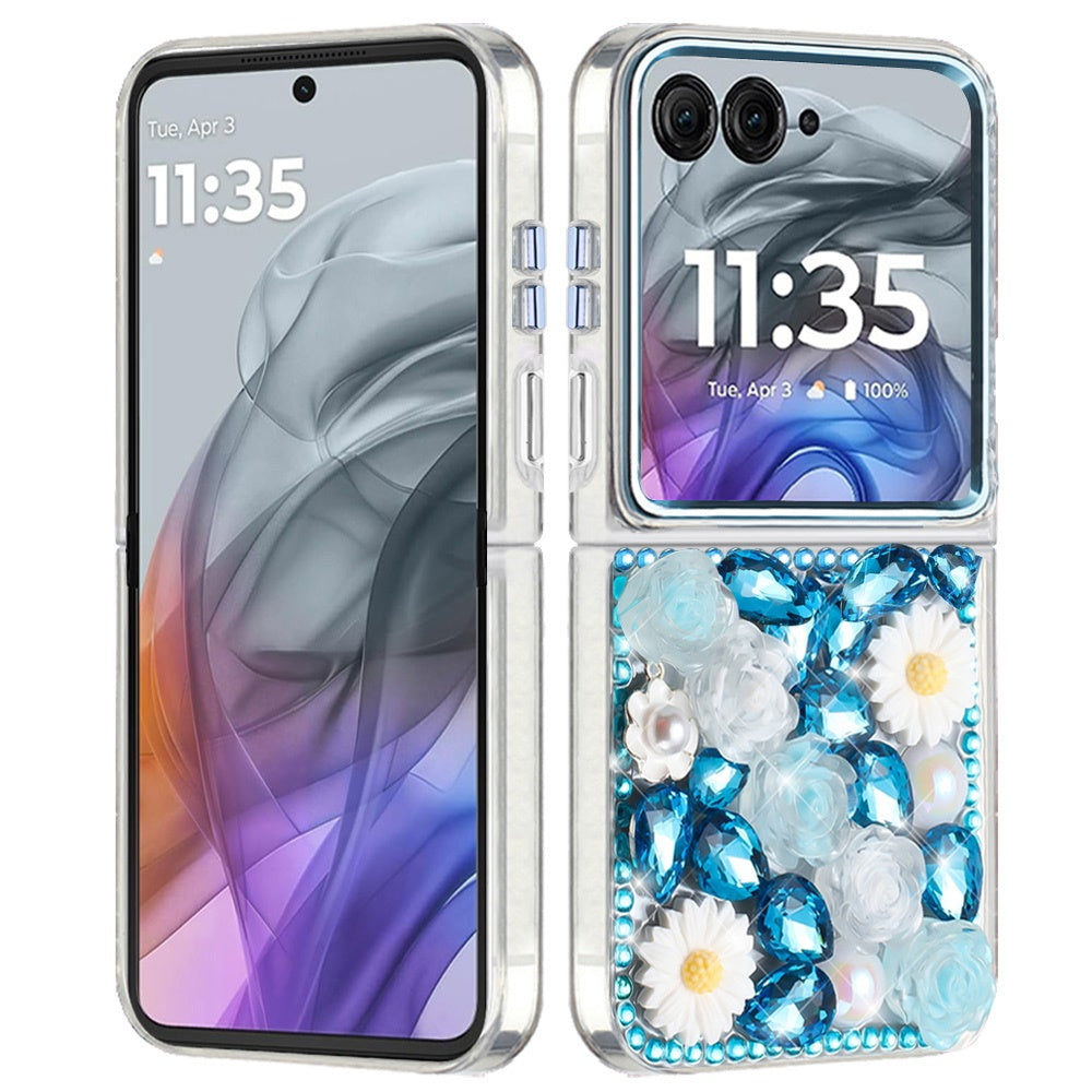 Full Bling Rhinestone Glitter Floral Luxury Hybrid Shockproof Stylish Sparkling Protective Designer Ornament