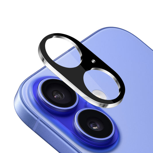 For Apple iPhone 16 Plus Camera Lens Protector Tempered Glass with Colored Edge 2.5D – Anti-Scratch, HD Clarity, Easy Install Protector Black