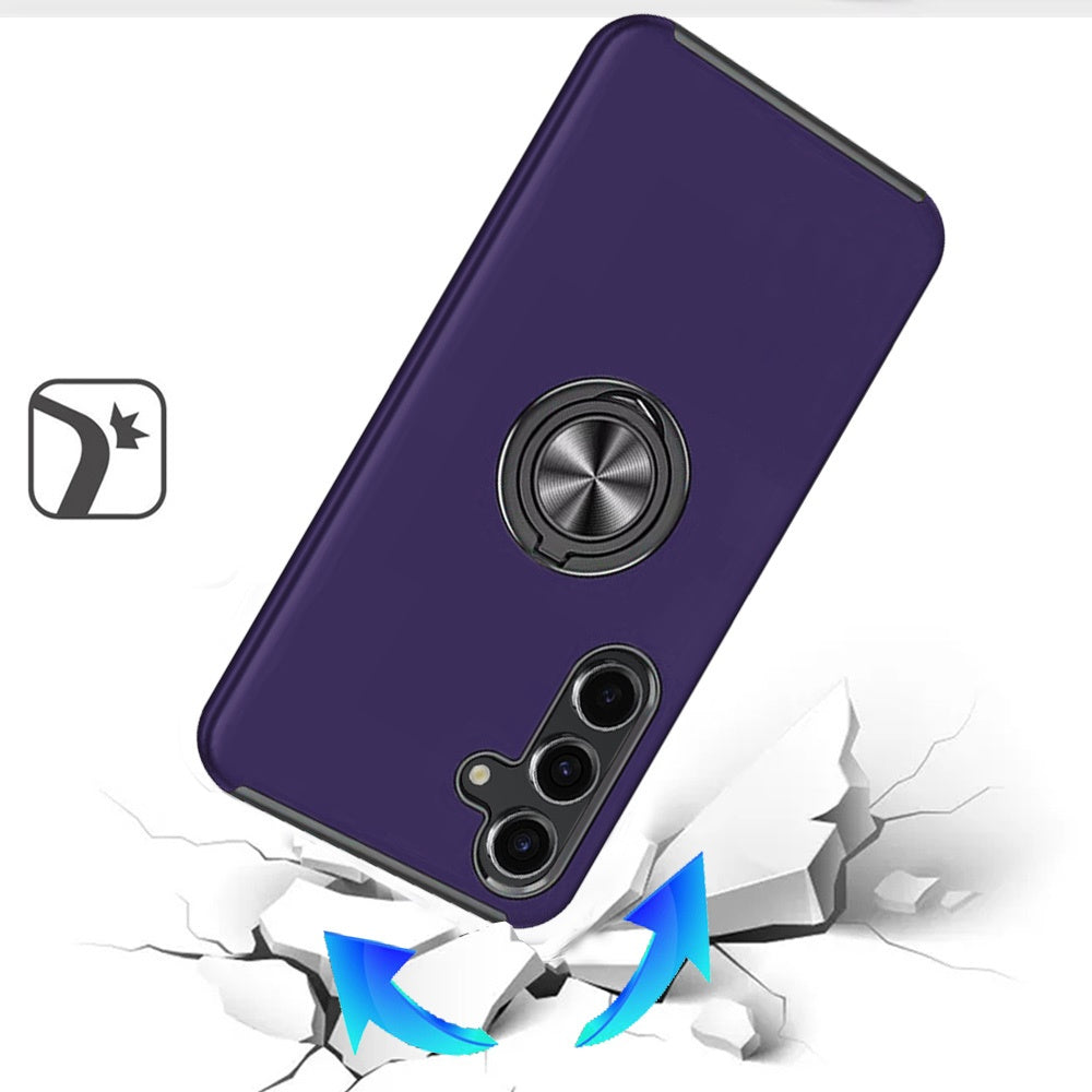 For Samsung Galaxy S25+ /S25 Plus /S24+ Plus Hybrid 360 Degree Rotatable Metal Invisible Ring Stand Holder Slim Fit Magnetic Car Mount Shockproof Case Cover