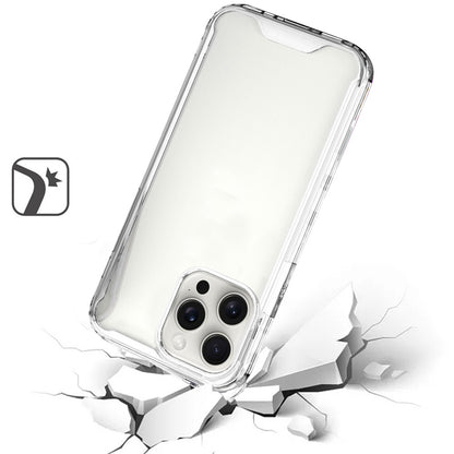 For Apple iPhone 16 Pro (6.3") Clear Colored Shockproof Transparent Hard PC + Rubber TPU Hybrid Bumper Shell Slim Case Cover Clear