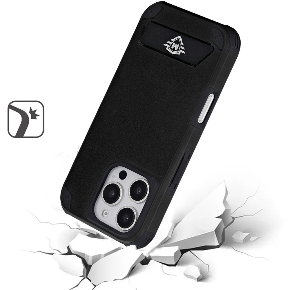 For Apple iPhone 15 Pro Max (6.7") Premium Heavy Duty Dual-Layer Rugged, Shockproof Kickstand Magnetic Compatible with MagSafe Case Cover
