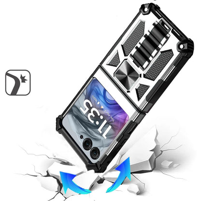 For Motorola Razr 2025 /2024 Hybrid Shockproof [Military Grade] Rugged Protective with Magnetic Car Mount & Invisible Stand Case Cover