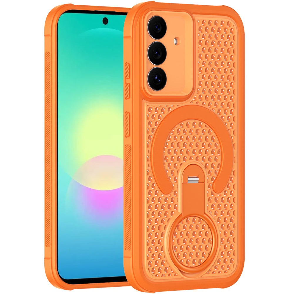 Phone Case for Samsung Galaxy A27 Magnetic Honeycomb Hybrid Rugged Armor Ring Kickstand Dual Layer Shock Absorbing Hard PC Soft TPU Cover