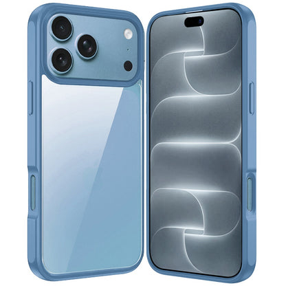 Phone Case for Apple iPhone 18 Pro/ iPhone 17 Pro Transparent Thick 2.0mm Hybrid Shockproof Rubber TPU Protective Slim Fit Grip Durable Clear HQ Design Cover Blue