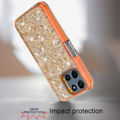 Phone Case for Motorola Moto G Play 5G 2026 Luxury Bling Scattered Glitter Hybrid Dual Layers with Integrated Camera Stand and Sparkle Finish Design Cover