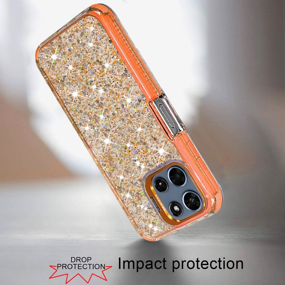 Phone Case for Motorola Moto G 5G 2026/ 2025 Luxury Bling Scattered Glitter Hybrid Dual Layers with Integrated Camera Stand and Sparkle Finish Design Cover