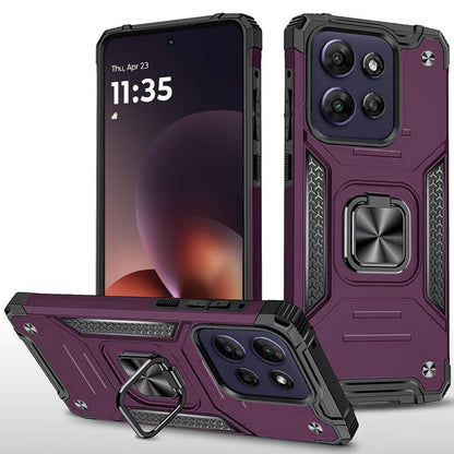 Phone Case for Motorola Moto G Power 5G 2026 /2025 Magnetic Car Mount Hybrid Ring Stand Shockproof Rugged Grip Armor Heavy Duty Protective TPU Durable Cover Purple