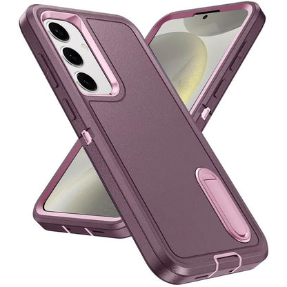 For Samsung Galaxy S25 /S24 Hybrid 3 Layers Hard 3in1 Shockproof with Kickstand Heavy Duty Hard TPU Rubber Anti-Drop Case Cover