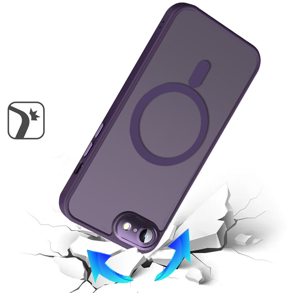 For Samsung Galaxy S25 EDGE Complete Protection HQ Matte Translucent Hybrid Shockproof w/ Camera Protector Compatible with MagSafe Case Cover