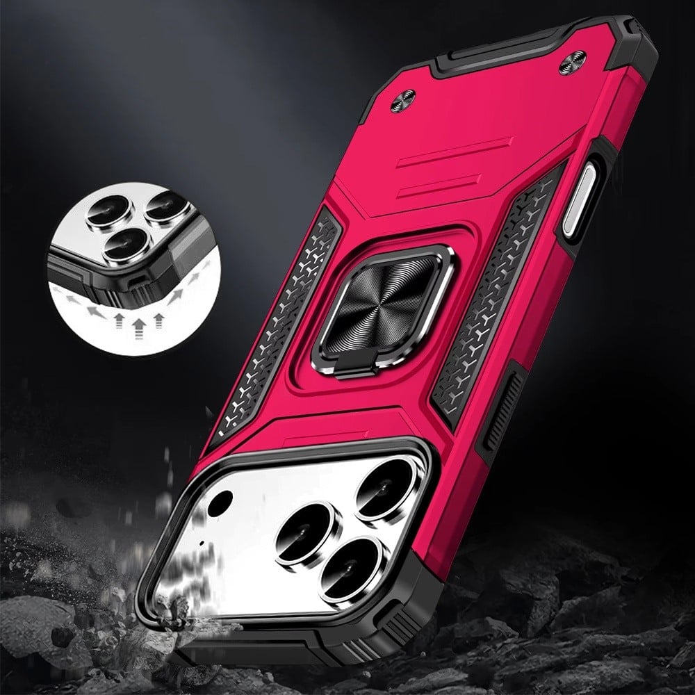 Phone Case for Apple iPhone 18 Pro Magnetic Car Mount Hybrid Ring Stand Shockproof Rugged Grip Armor Heavy Duty Protective TPU Durable Cover