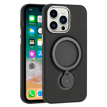 For Apple iPhone 16 Pro Max (6.9") MagSafe Compatible with 360 degree Circle Ring Stand Magnetic Kickstand Slim Hybrid Case Cover
