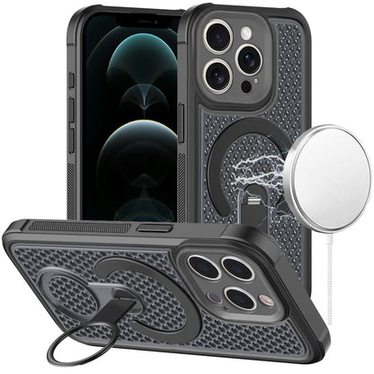 Phone Case for Apple iPhone 12 Pro Max Magnetic Honeycomb Hybrid Rugged Armor Ring Kickstand Dual Layer Shock Absorbing Hard PC Soft TPU Cover