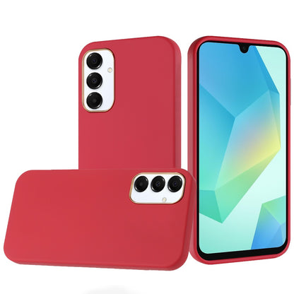 Phone Case for Samsung Galaxy A16 5G Hybrid Silicone TPU Rubber Chromed Edge TPU Bumper Reinforced Corners Shock Absorbing Protection Cover Red