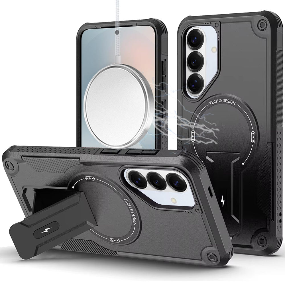 For Samsung Galaxy S26 Magnetic Invisible Kickstand Holder with Magsafe, Slim Fit Shockproof Hybrid Military Grade Heavy Duty Case Cover