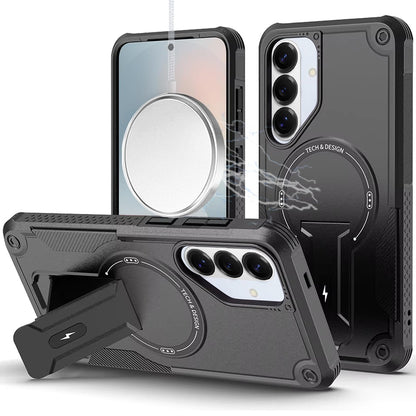 For Samsung Galaxy S26 Magnetic Invisible Kickstand Holder with Magsafe, Slim Fit Shockproof Hybrid Military Grade Heavy Duty Case Cover