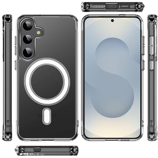 For Samsung Galaxy S26+ / S26 Plus Clear Magnetic Case with Built-in Magnets Compatible with MagSafe Slim Soft TPU Bumper Case Cover Clear