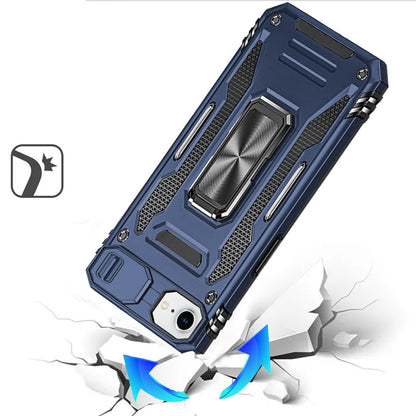For Apple iPhone 17E /16E Tough Hybrid Case with Movable Camera Window & Metal Ring Stand Shockproof Case Cover