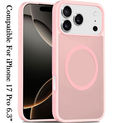 For Apple iPhone 17 Pro (6.3") MagSafe Compatible Case Hybrid Soft TPU Bumper Hard Translucent Matte Back Slim Shockproof Case Cover