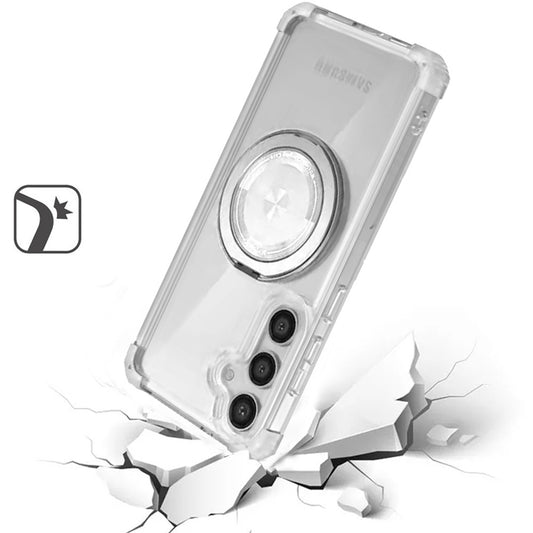 For Samsung Galaxy S23+ / S23 Plus Magnetic [Compatible with Magsafe] with 360° Rotatable Ring Holder Invisible Stand Transparent Case Cover Clear