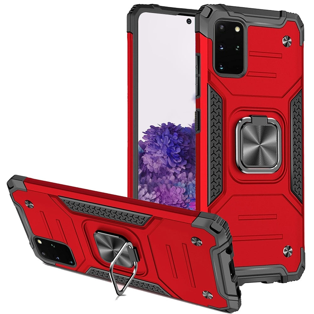 For Samsung Galaxy S20+ / S20 Plus Armor Hybrid Magnetic Stand with Ring Holder Kickstand Shockproof Heavy-Duty Durable Rugged TPU Dual Layer Case Cover
