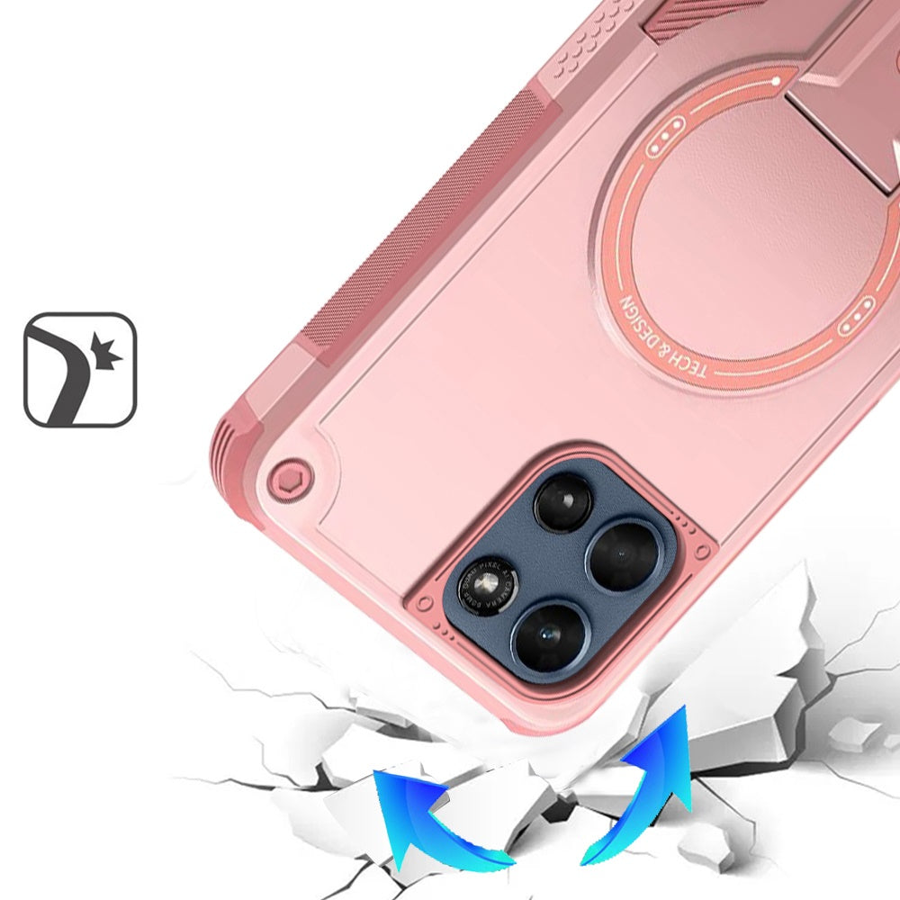 For Motorola Moto G Play 5G 2026 Magnetic Invisible Kickstand Holder with Magsafe, Slim Fit Shockproof Hybrid Military Grade Heavy Duty Case Cover