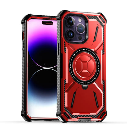 Standard for Apple iPhone 15 Pro Max (6.7") Apple iPhone 15 Pro Max (6.7") MagSafe Compatible Circle Ring Magnetic Kickstand Hybrid Hard TPU Edge Protective Cover