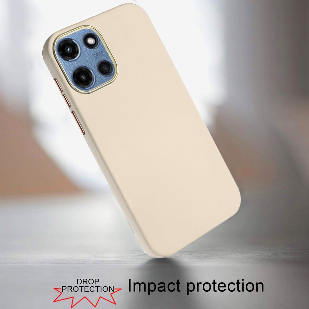 Phone Case for Motorola Moto G 5G 2026/ 2025 Hybrid Silicone TPU Rubber Chromed Edge TPU Bumper Reinforced Corners Shock Absorbing Protection Cover White