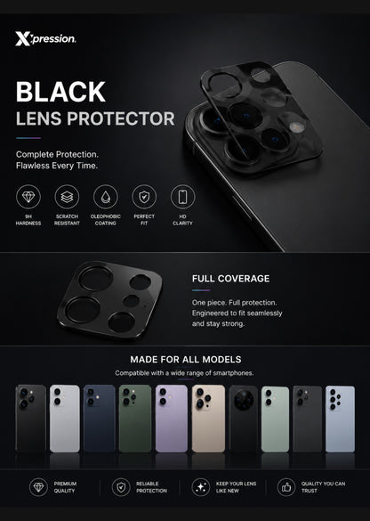 Camera Lens Protector for Samsung Galaxy S26 FE /S26 Fan Edition Camera Lens Tempered Glass 2.5D Scratch Resistant Anti Fingerprint HD Clear Protective Color Edge Cover Black