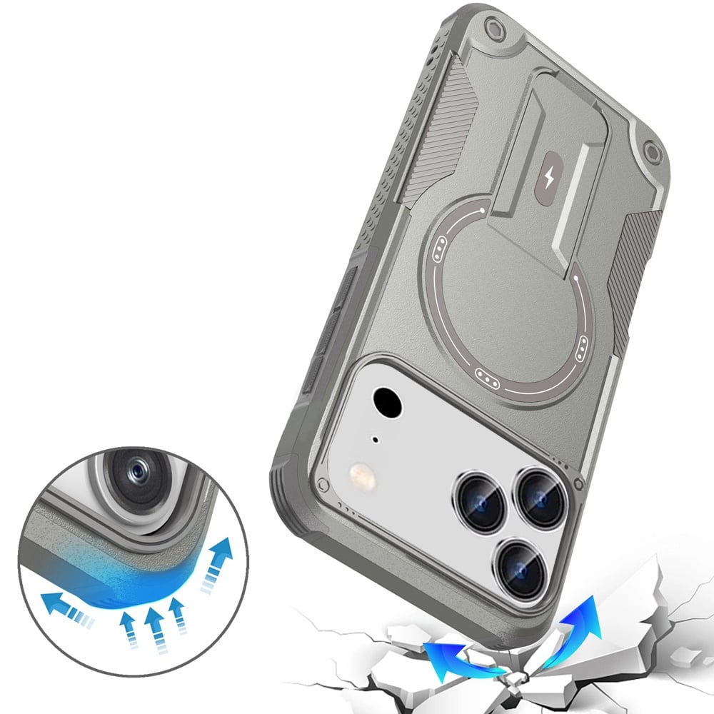 Phone Case for Apple iPhone 18 Pro Max Magnetic Kickstand Rugged Shockproof Armor Grip Anti Slip Heavy Duty Protective Matte Stand Hybrid Cover