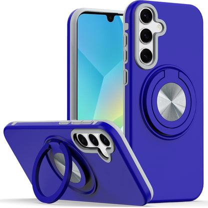 For Samsung Galaxy A36 Metal Matte Hybrid with Invisible Rotational Ring Stand, Car Mount Friendly, Military Grade Slim Fit Sturdy Case Cover