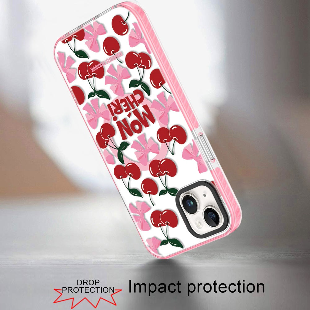 For iPhone 15 (6.1") Magnetic Hybrid Stylish Design IMD Pattern, Compatible with MagSafe, Slim TPU Case Cover