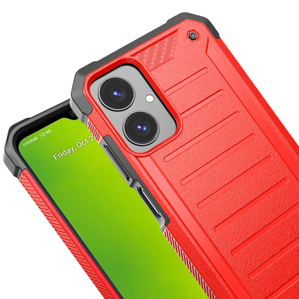 For AT&T Propel 3 5G Tough Lined Design Hybrid Shockproof Protective Rugged TPU Hard PC with Durable Grip Case Cover